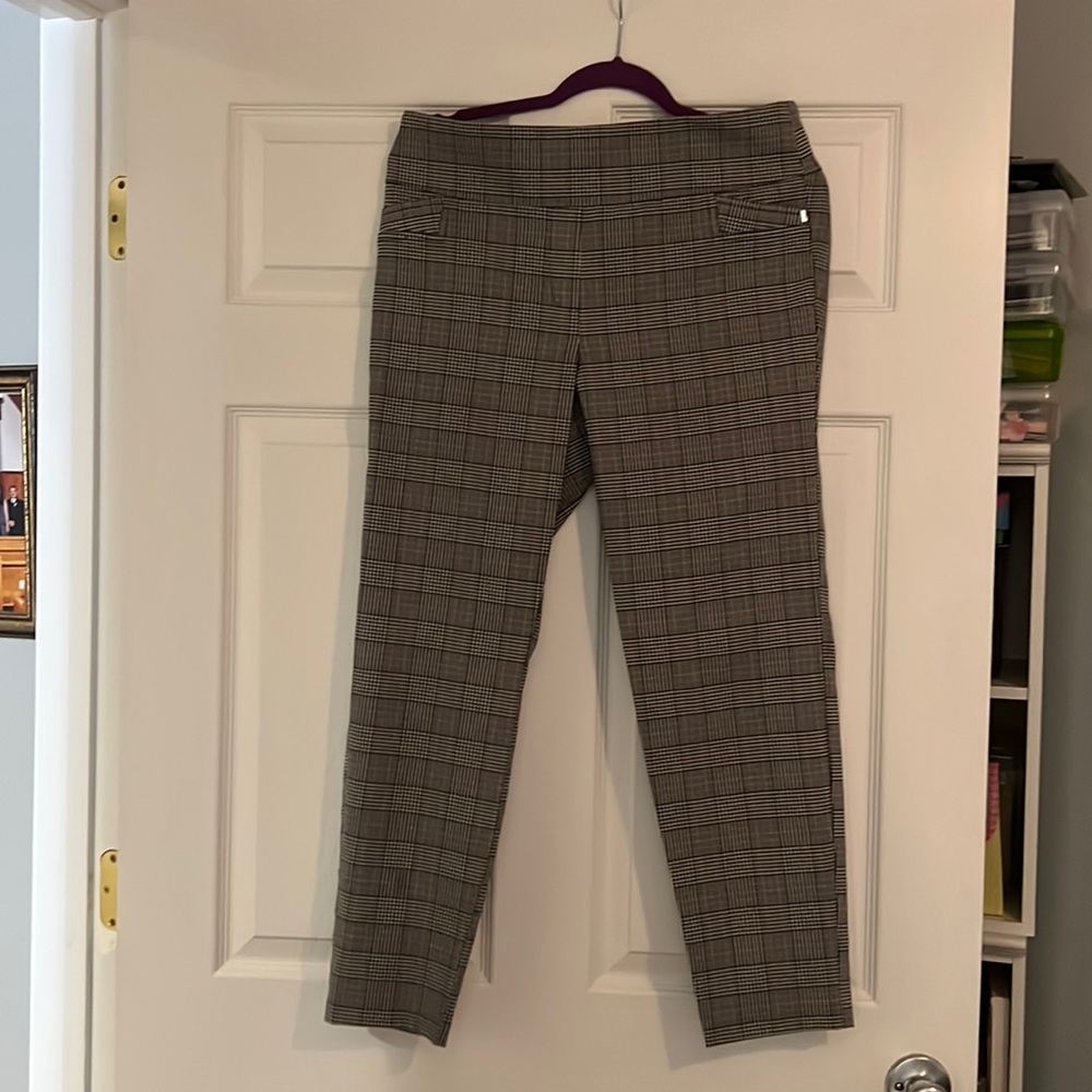 Plaid Black,White, and Pink Pantsuit